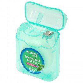 Зубная нить вощеная 50м, мягкая забота о деснах, ВКУС МЯТЫ, LAIMA DENT, 609413