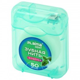 Зубная нить вощеная 50м, мягкая забота о деснах, ВКУС МЯТЫ, LAIMA DENT, 609413