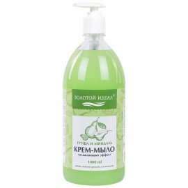 Мыло-крем жидкое 1 л, ЗОЛОТОЙ ИДЕАЛ "Груша и миндаль", дозатор, 609426