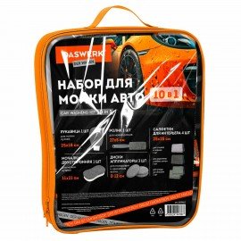 Набор для мойки авто и детейлинга 10 в 1, серый, СУМКА ДЛЯ ХРАНЕНИЯ В КОМПЛЕКТЕ, DASWERK, 609482
