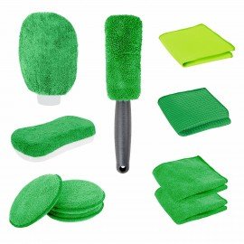 Набор для мойки авто и детейлинга 10 в 1, зеленый, СУМКА ДЛЯ ХРАНЕНИЯ В КОМПЛЕКТЕ, DASWERK, 609484