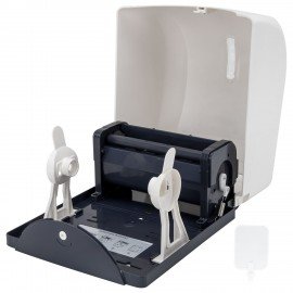 Диспенсер для полотенец в рулонах LAIMA PROFESSIONAL SUPER (H1), механический, ABS-пластик, белый, 609506