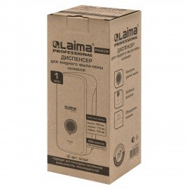 Дозатор для жидкого мыла-пены LAIMA PROFESSIONAL PREMIUM, НАЛИВНОЙ, 1 л, белый, ABS-пластик, 609510