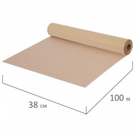 Бумага для выпечки силиконизированная, пергамент 38 см х 100 м, коричневый, LAIMA, CH, 609587