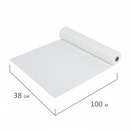 Бумага для выпечки силиконизированная, пергамент 38 см х 100 м, белый, LAIMA, CH, 609588