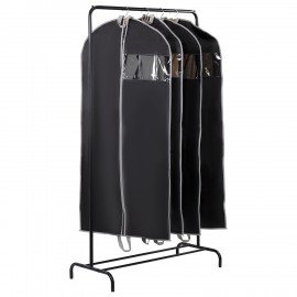 Чехол для одежды на молнии с ручками дорожный 60х120 см, черный, SHAMAANI, 609603