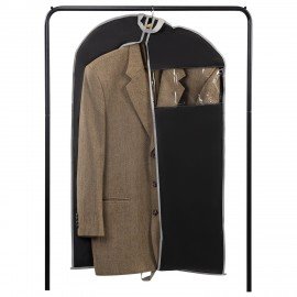 Чехол для одежды на молнии с ручками дорожный 60х120 см, черный, SHAMAANI, 609603