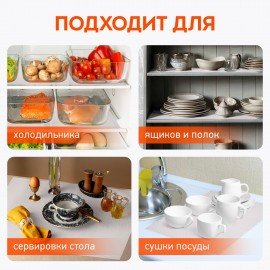 Коврики универсальные 6 шт., 30х45 см, для холодильника, полок, сервировки, прозрачный, DASWERK, 609604
