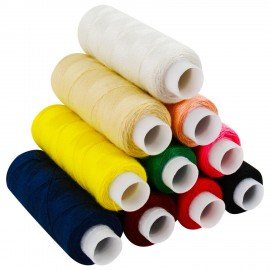 Нитки швейные 45ЛЛ 120 м, полиэстер, НАБОР 11 цветов, DEVELIA (Девелиа), 609617