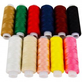 Нитки швейные 45ЛЛ 120 м, полиэстер, НАБОР 11 цветов, DEVELIA (Девелиа), 609617