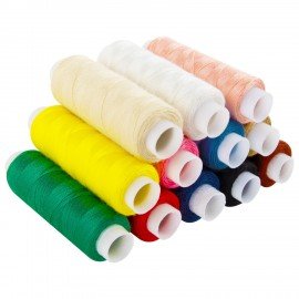 Нитки швейные 45ЛЛ 150 м, полиэстер, НАБОР 12 цветов, DEVELIA (Девелиа), 609618