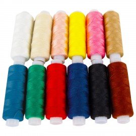 Нитки швейные 45ЛЛ 150 м, полиэстер, НАБОР 12 цветов, DEVELIA (Девелиа), 609618