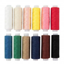 Нитки швейные 45ЛЛ 150 м, полиэстер, НАБОР 12 цветов, DEVELIA (Девелиа), 609618