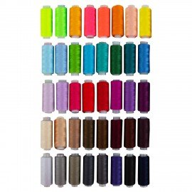 Нитки швейные 40/2 200 м, полиэстер, НАБОР 40 цветов, DEVELIA (Девелиа), 609628