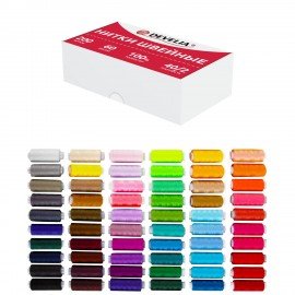 Нитки швейные 40/2 200 м, полиэстер, НАБОР 60 цветов, DEVELIA (Девелиа), 609629