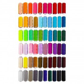 Нитки швейные 40/2 200 м, полиэстер, НАБОР 60 цветов, DEVELIA (Девелиа), 609629