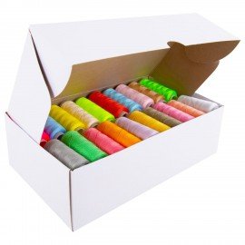 Нитки швейные 40/2 200 м, полиэстер, НАБОР 60 цветов, DEVELIA (Девелиа), 609629