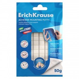 Подушечки клеящие ERICH KRAUSE бесследное удаление, многоразовые, белые, 50 г, 59666