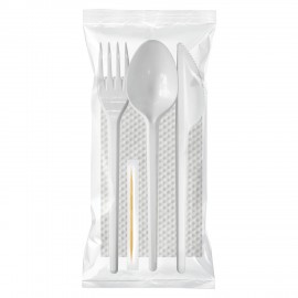 Набор одноразовых приборов №5 на 1 персону 5 предм. (вилка, ложка, нож, салфетка зубо
