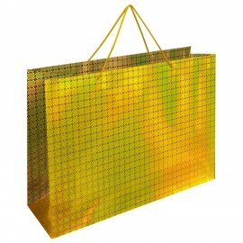 Пакет подарочный (1 шт.) 38x53x16см, "BIG SIZE", голография, ассорти 3 цвета, ЗОЛОТАЯ, 609730