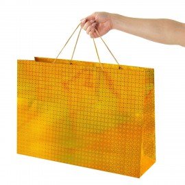 Пакет подарочный (1 шт.) 50x70x16см, "BIG SIZE", голография, ассорти 3 цвета, ЗОЛОТАЯ, 609732