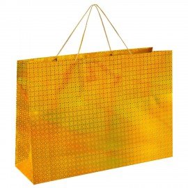Пакет подарочный (1 шт.) 50x70x16см, "BIG SIZE", голография, ассорти 3 цвета, ЗОЛОТАЯ, 609732