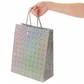 Пакет подарочный 32x26x13см (L) НАБОР 4шт, голография, ассорти 4 цвета, ЗОЛОТАЯ СКАЗК, 609734