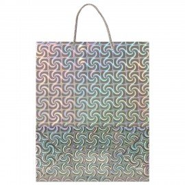 Пакет подарочный 32x26x13см (L) НАБОР 4шт, голография, ассорти 4 цвета, ЗОЛОТАЯ СКАЗК, 609734