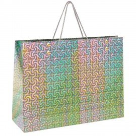 Пакет подарочный горизонтальный 33x45x13см (XL) НАБОР 3шт, голография, ассорти ЗОЛОТА, 609736