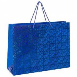 Пакет подарочный горизонтальный 33x45x13см (XL) НАБОР 3шт, голография, ассорти ЗОЛОТА, 609736
