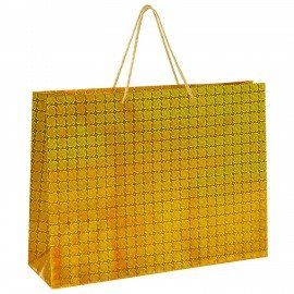 Пакет подарочный горизонтальный 33x45x13см (XL) НАБОР 3шт, голография, ассорти ЗОЛОТА, 609736