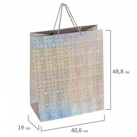 Пакет подарочный 49x40x19см (XXL) НАБОР 3шт, голография, ассорти, ЗОЛОТАЯ СКАЗКА, 609738