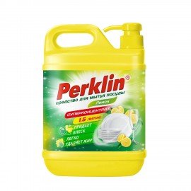 Средство для мытья посуды, овощей и фруктов с дозатором концентрат 1,5л PERKLIN "Лимон",  609777