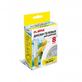 Диски гелевые для унитаза 44г LAIMA "Лимон", 8 штук, 609795