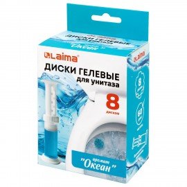 Диски гелевые для унитаза 44г LAIMA "Океан", 8 штук, 609796