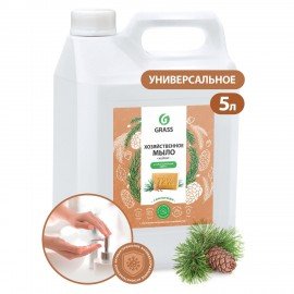 Мыло жидкое хозяйственное 5 кг, GRASS, с маслом кедра, 125581
