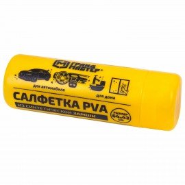Салфетка синтетическая PVA замша 64x43 см в тубе, желтая, для авто, дома и офиса, ГРАНДМАСТЕР, 609974