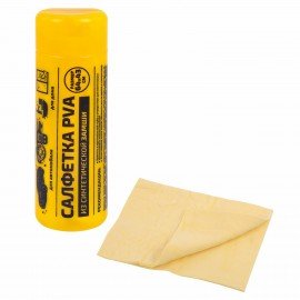 Салфетка синтетическая PVA замша 64x43 см в тубе, желтая, для авто, дома и офиса, ГРАНДМАСТЕР, 609974