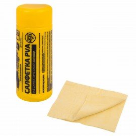 Салфетка синтетическая PVA замша 43x32см в тубе желтая для авто, дома и офиса ГРАНДМАСТЕР, 609975