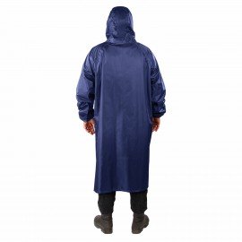 Дождевик-плащ синий на молнии многоразовый с ПВХ-покрытием, размер 52-54 (XL), рост 170-176, ГРАНДМАСТЕР, 610866