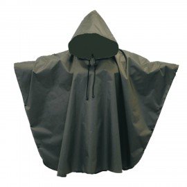 Дождевик-пончо хаки на кнопках многоразовый с ПВХ покрытием и мешком для хранения ГРАНДМАСТЕР, 610882