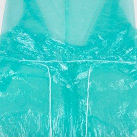 Дождевик-плащ зеленый на кнопках полиэтиленовый, универсальный размер 120х80 см, SHAMAANI (ШАМААНИ), 610930