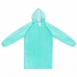 Дождевик-плащ зеленый на кнопках полиэтиленовый, универсальный размер 120х80 см, SHAMAANI (ШАМААНИ), 610930