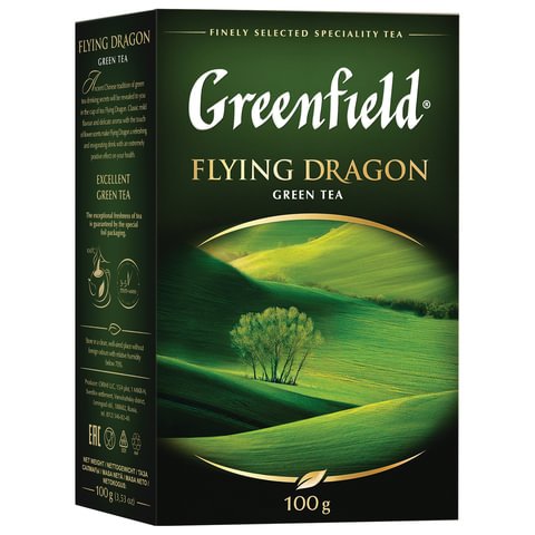 Чай GREENFIELD "Flying Dragon", зеленый, листовой, 100 г, 0357