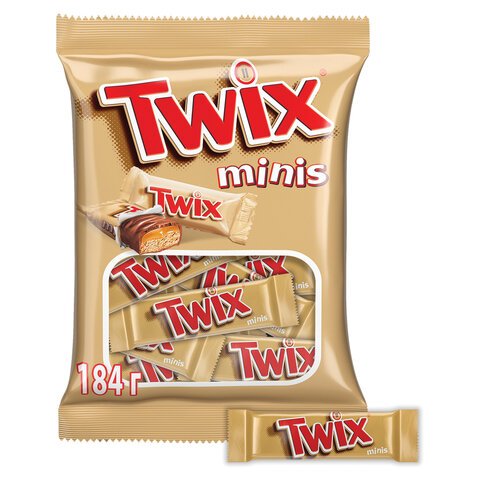 Батончики мини TWIX "Minis" печенье с карамелью в молочном шоколаде, 190 г, 2263