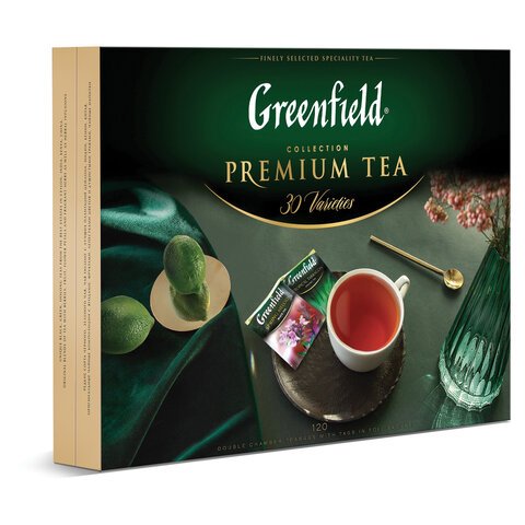 Чай GREENFIELD "Premium tea Collection" ассорти 30 вкусов, НАБОР 120 пакетиков, 1074-08