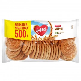 Печенье ЛЮБЯТОВО "Мария", традиционное, затяжное, 500 г, в спайке, 7200029000_540