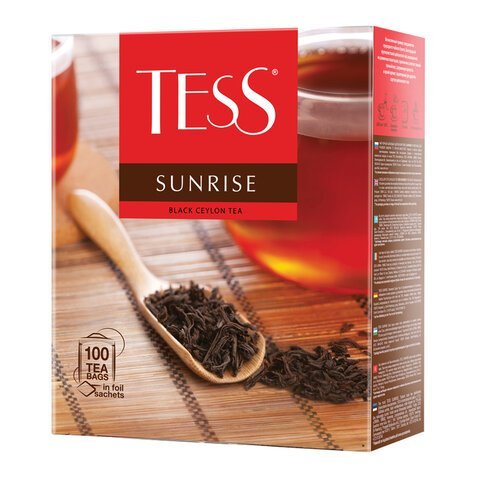 Чай TESS "Sunrise" черный цейлонский, 100 пакетиков в конвертах по 1,8 г,, 0918-09
