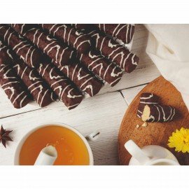 Печенье БЕЛОГОРЬЕ "Пальчики оближешь", сдобное в темной глазури с декором, 265 г, 30-85