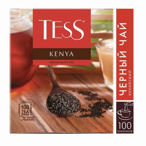 Чай TESS "Kenya" черный кенийский, 100 пакетиков в конвертах по 2 г, 1264-09